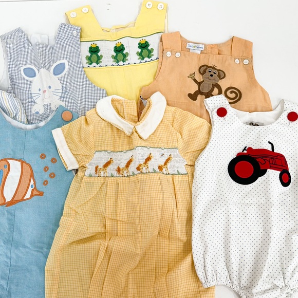 Baby boy vintage smocked appliqué bundle | 18-24 months - Picture 2 of 2